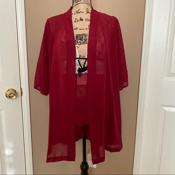 New Sheer Sexy Nightgown Kimono Robe Set​ - Picture 4 of 7